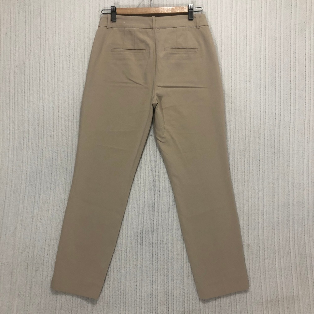 White House Black Market Tan Khaki Slim Ankle Pants Womens 4 Slit Hem WHBM‎ - Picture 7 of 8
